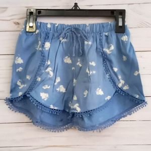 DKNY Girls Shorts Blue Floral Printed Size 6 NWT